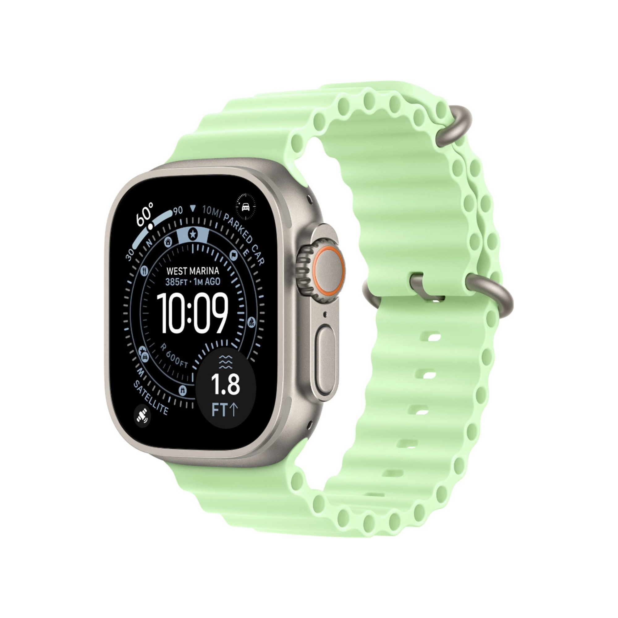 Apple Watch Ultra 3 GPS + Cellular 49mm Black Tit. Case w. Neon Green Ocean Band (MGCL4) б/в